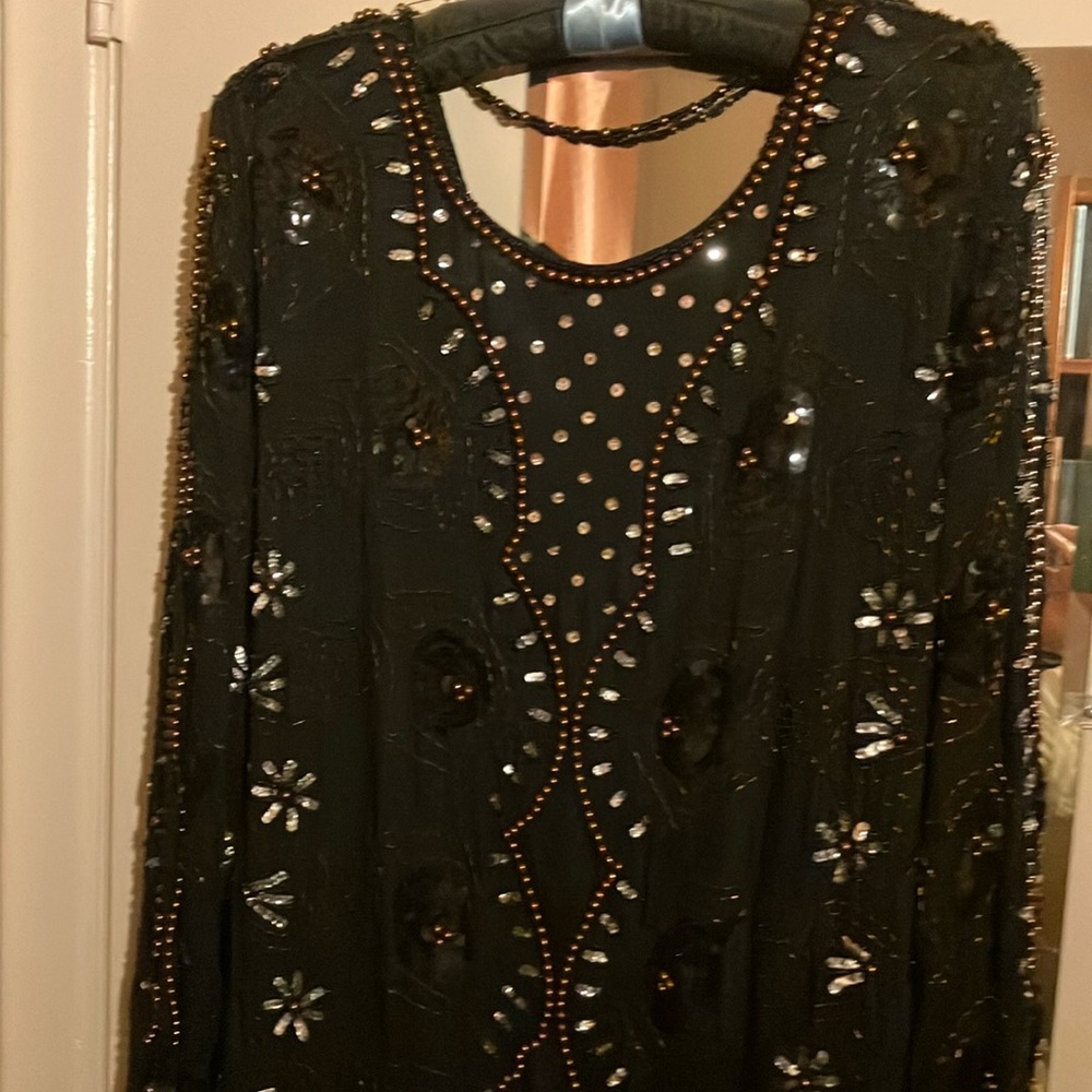 Elegant Black Beaded Dress